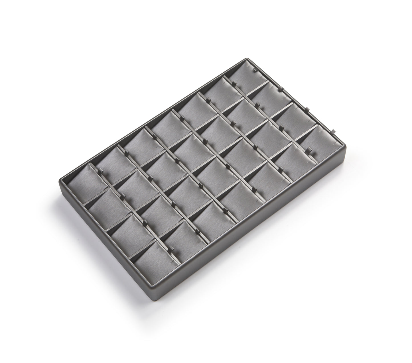 Silver Gray Leatherette 28 Pendant Tray