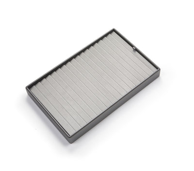 Silver Gray Leatherette 18 Bracelet Tray