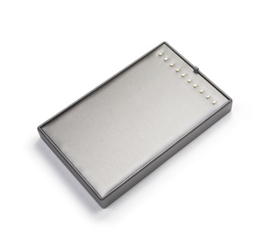 Silver Gray Leatherette 10 Chain Tray