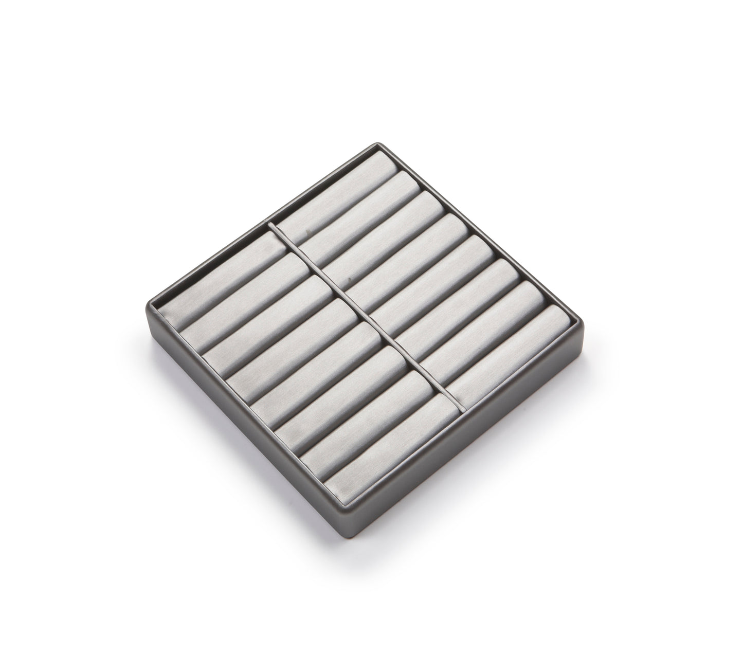 Silver Gray Leatherette 16 Bangle Tray
