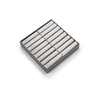 Silver Gray Leatherette 16 Bangle Tray