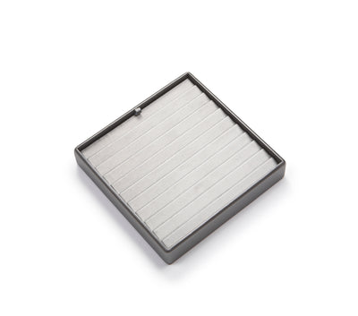 Silver Gray Leatherette 10 Bracelet Tray