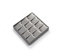 Silver Gray Leatherette 12 Pendant Tray