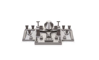 Silver Gray Leatherette Showcase Display Set