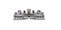 Silver Gray Leatherette Showcase Display Set