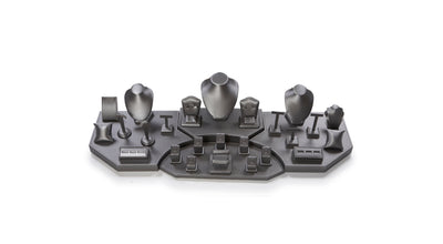 Silver Gray Leatherette 4' Showcase Display Set