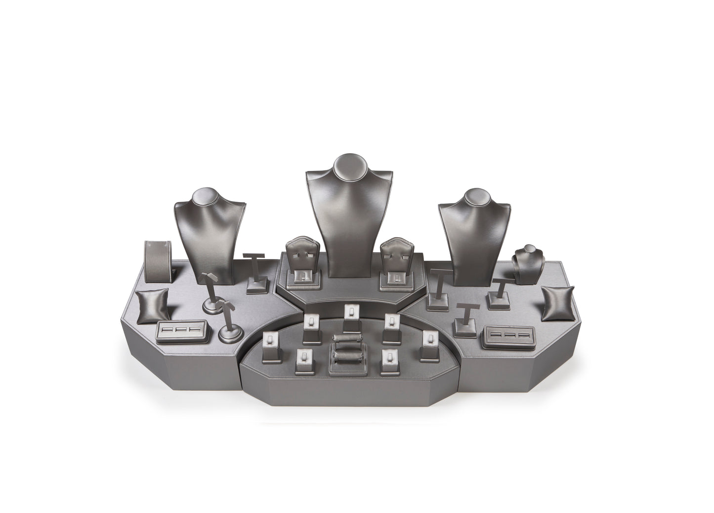 Silver Gray Leatherette Window Display Set