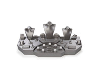 Silver Gray Leatherette Window Display Set