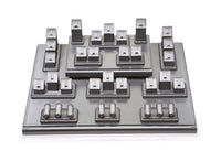 Silver Gray Leatherette Showcase Display Set