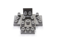 Silver Gray Leatherette Showcase Display Set