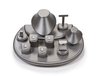 Silver Gray Leatherette Showcase Display Set