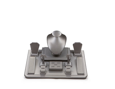 Silver Gray Leatherette Window Display Set