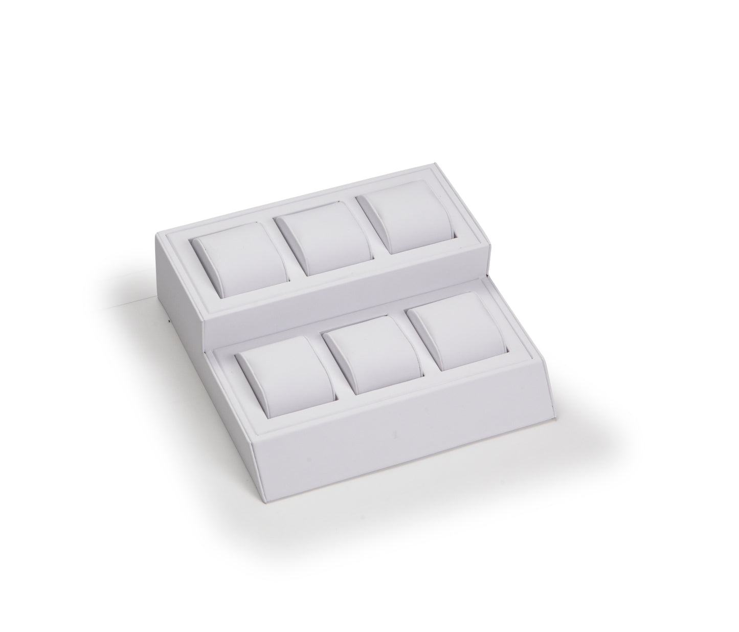 White Leatherette 6 Watch Stand