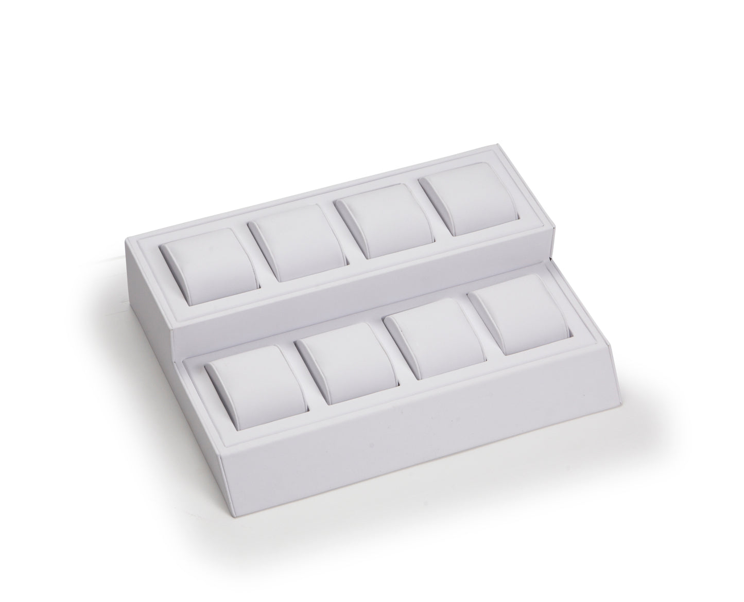 White Leatherette 8 Watch Stand