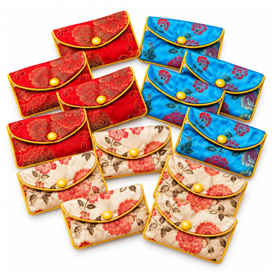 Assorted Chinese Zip Pouches 3½