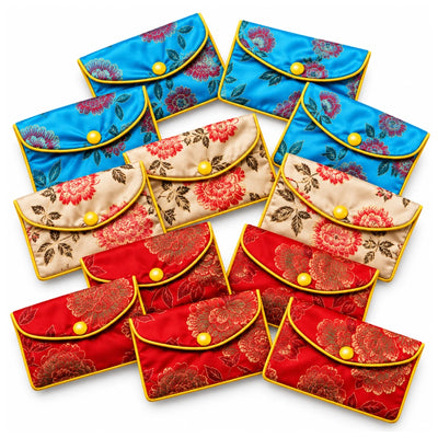 Assorted Chinese Zip Pouches 4½