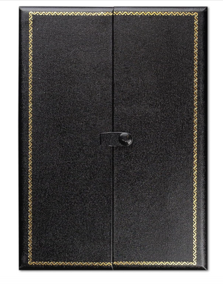 Black Leatherette Double-Door Jewelry Combo Organizer