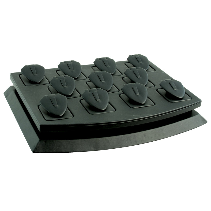 Black Faux Leather 11-Ring Display