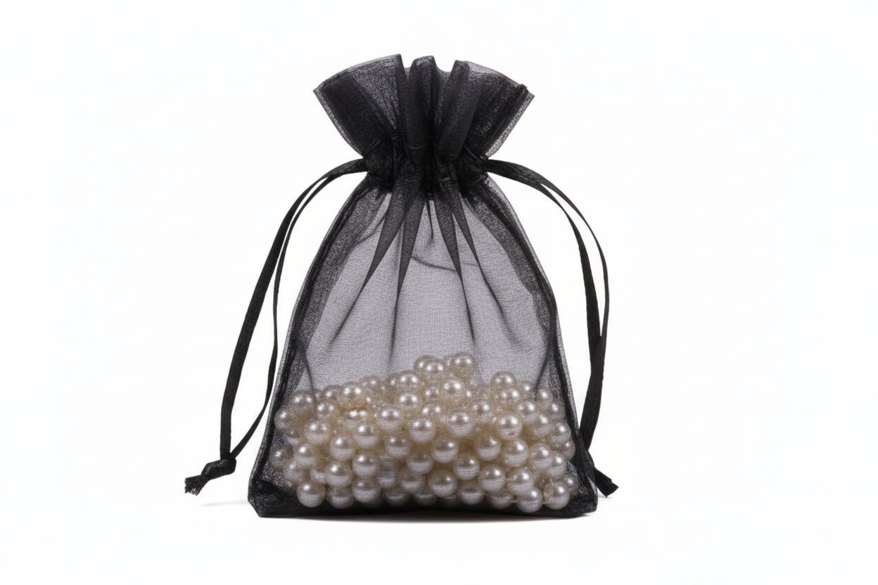 Flat Bottom Organza with Rattail String 3 1/2 x 5 x 1 1/2