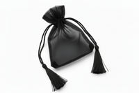 White drawstring bag on a white background