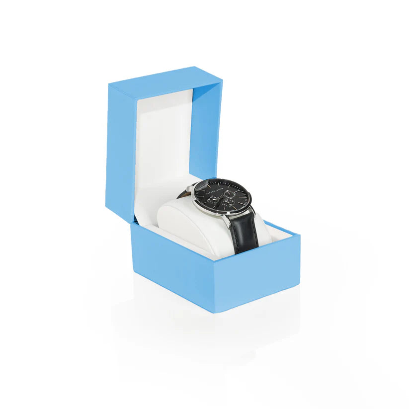Watch in a light blue box