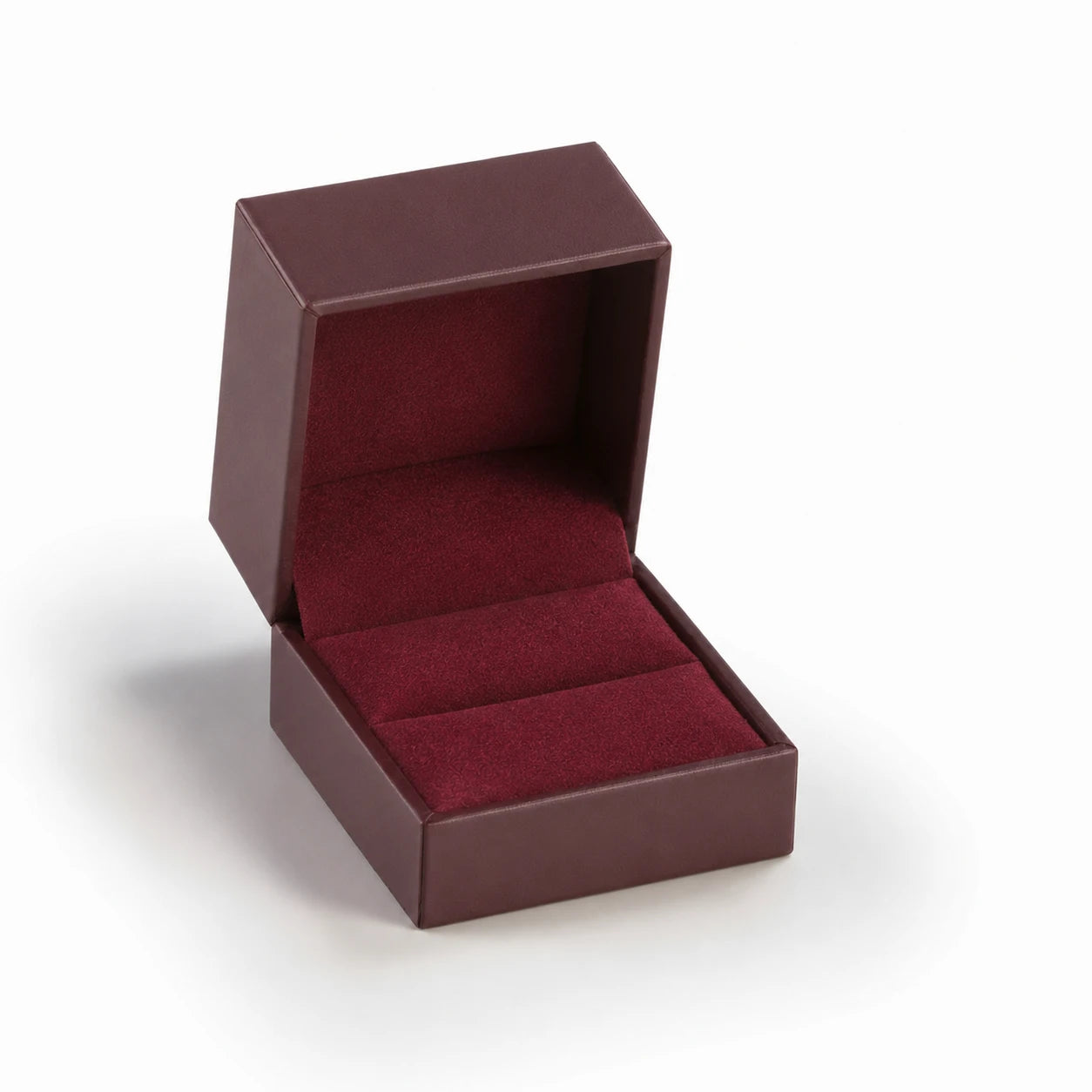 Burgundy Leatherette Slit Ring Box