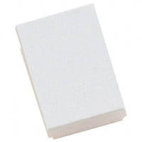A single white cotton filled jewelry box with a swirl pattern on the lid.
