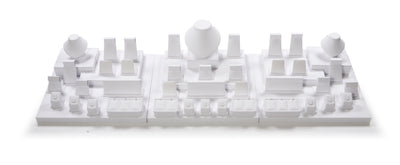 White Leatherette Showcase Display Set