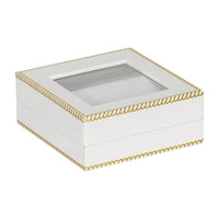 White Window Leatherette Earring and Pendant Box