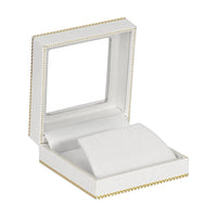 White Window Leatherette Earring and Pendant Box