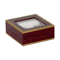 Burgundy Window Leatherette Hoop Earring Box