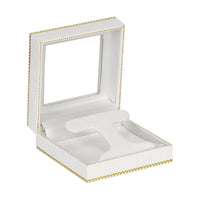 White Window Leatherette Hoop Earring Box
