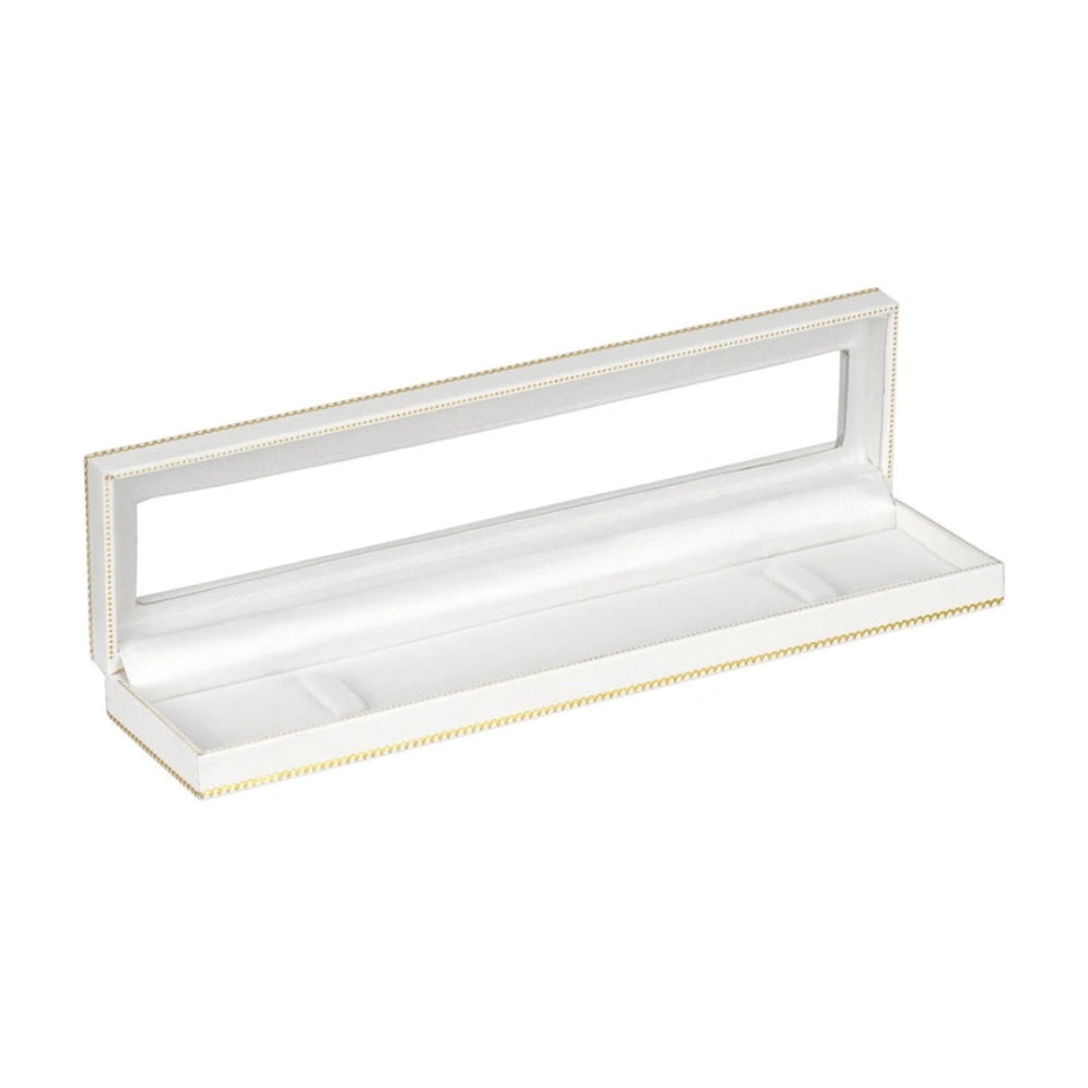 White Window Leatherette Bracelet Box