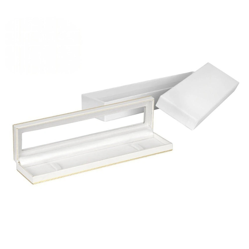 White Window Leatherette Bracelet Box
