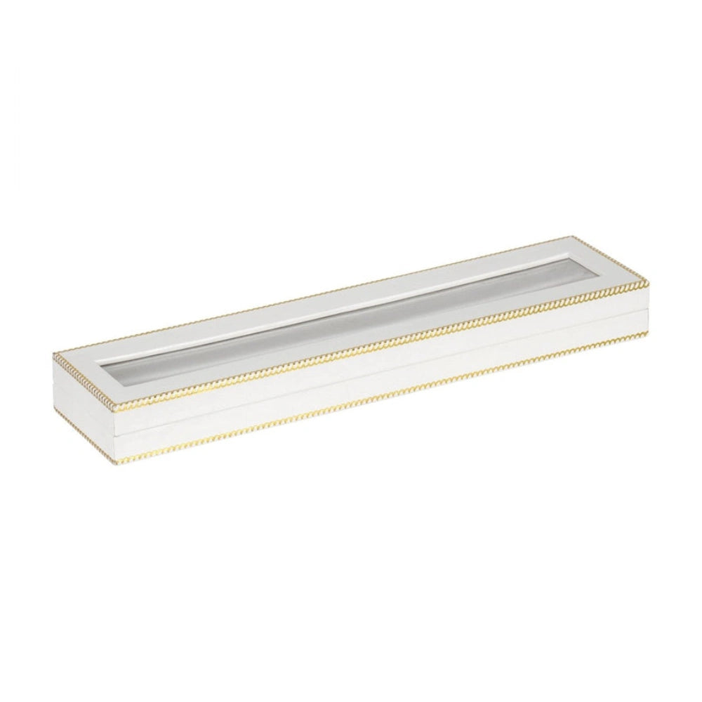 White Window Leatherette Bracelet Box
