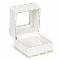 White Window Leatherette Ring Clip Box
