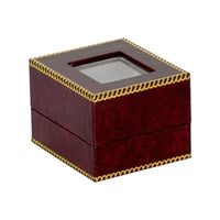 Burgundy Window Leatherette Earring Box