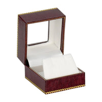 Burgundy Window Leatherette Earring Box