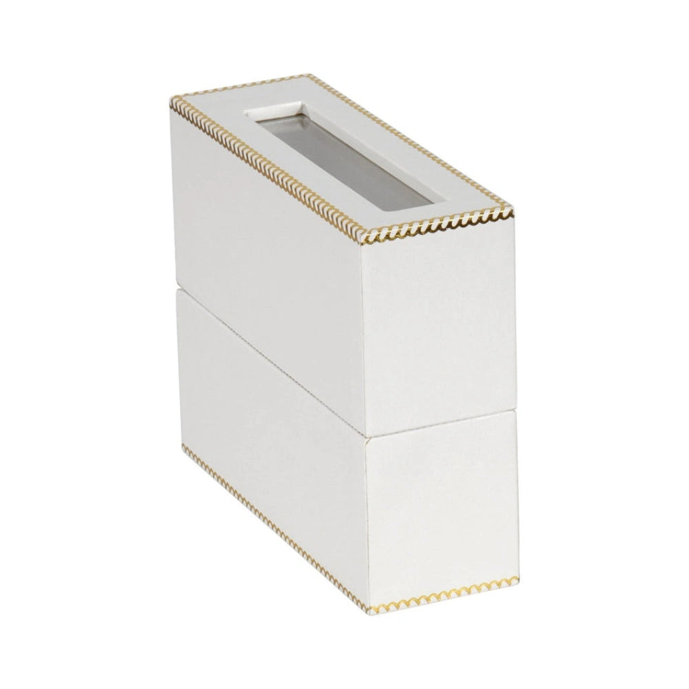 White Window Leatherette Standing Bangle Box