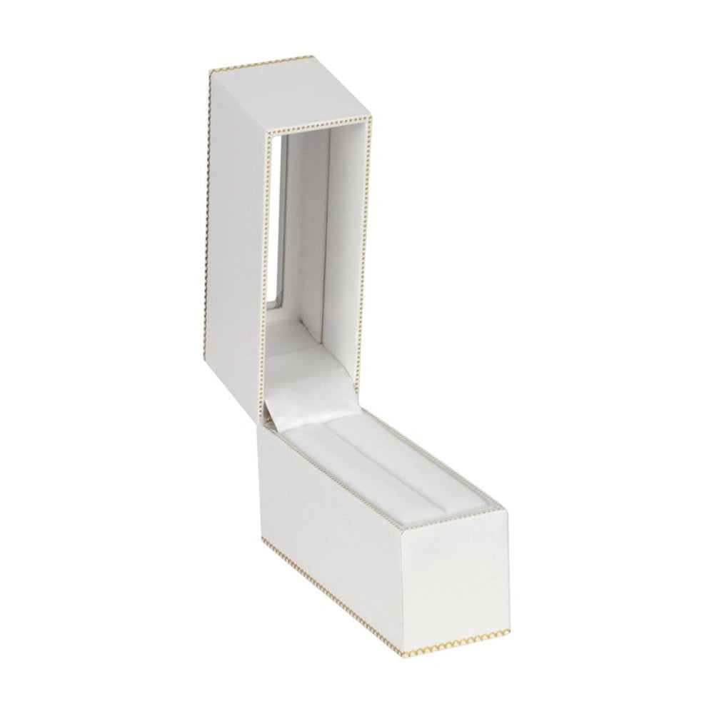 White Window Leatherette Standing Bangle Box