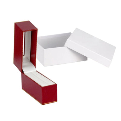 Red Window Leatherette Standing Bangle Box