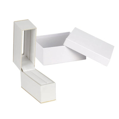 White Window Leatherette Standing Bangle Box