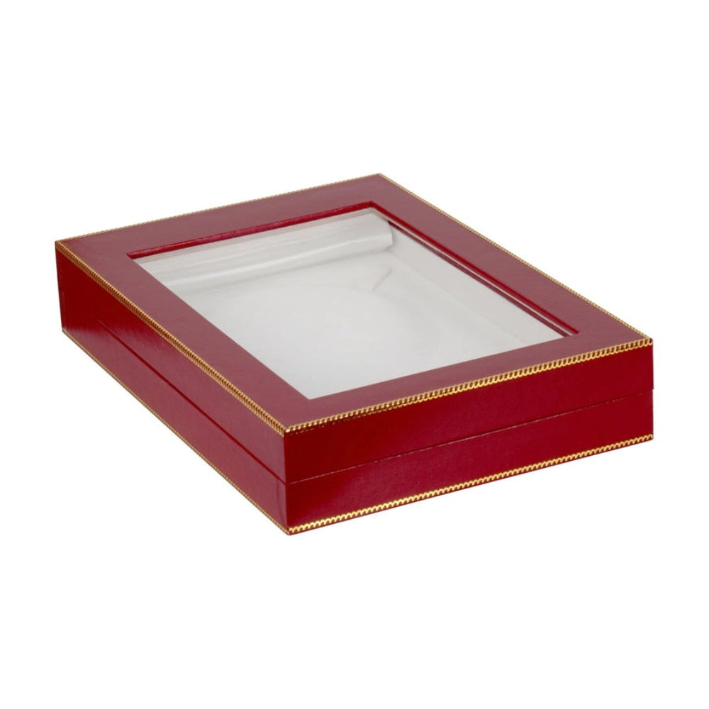 Red Window Leatherette Large Set Box