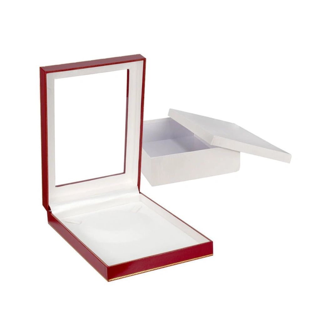 Red Window Leatherette Large Set Box