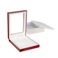 Red Window Leatherette Large Set Box