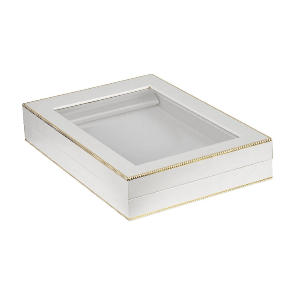 White Window Leatherette Large Set Box