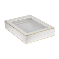 White Window Leatherette Large Set Box