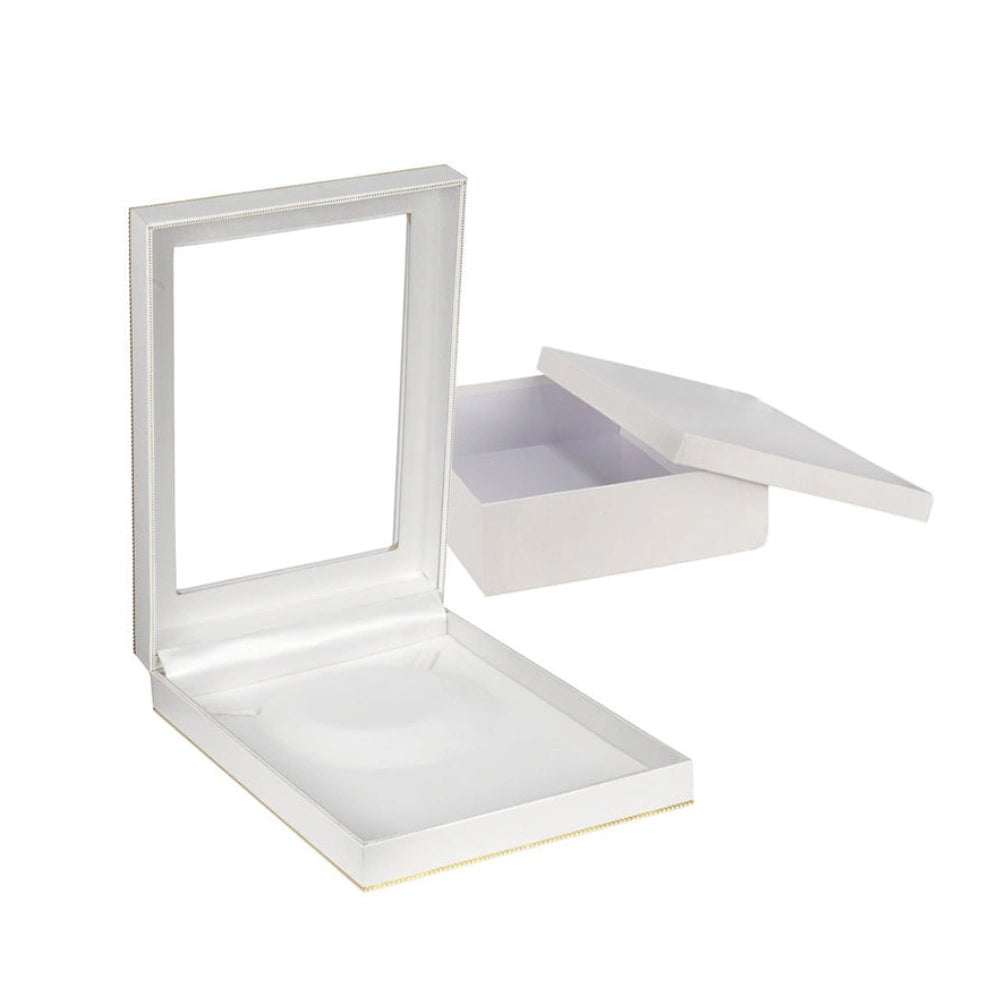 White Window Leatherette Large Set Box