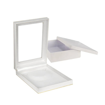 White Window Leatherette Large Set Box