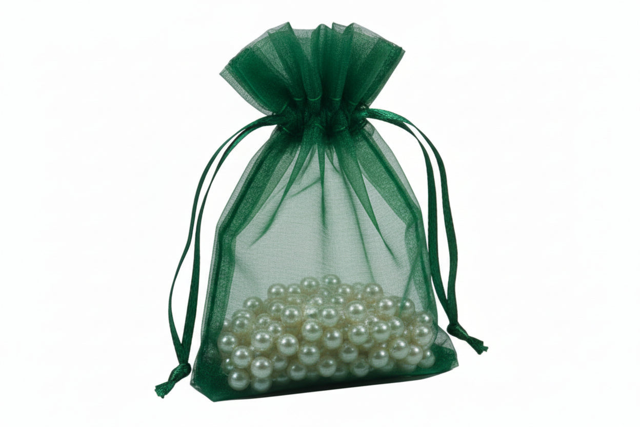 Flat Bottom Organza with Rattail String 3 1/2 x 5 x 1 1/2